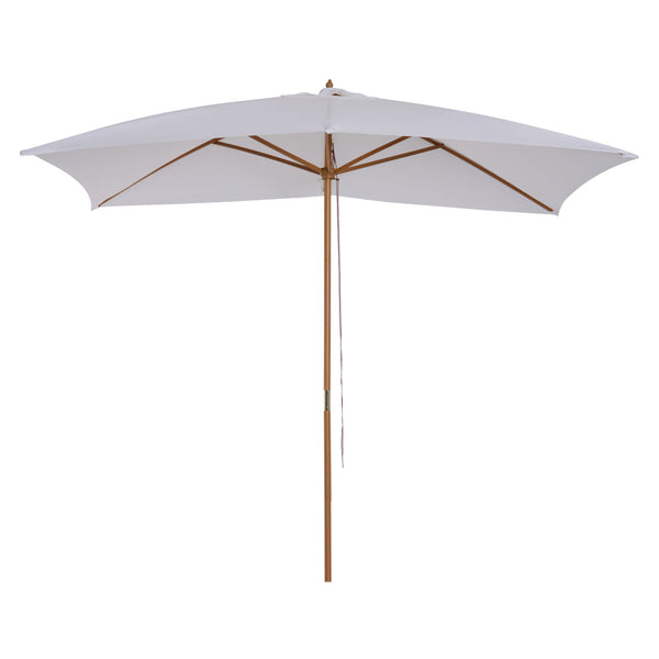 Parasol droit rectangulaire Parasol de jardin grande taille grande taille dim. 3L x 2l x 2,5H m blanc