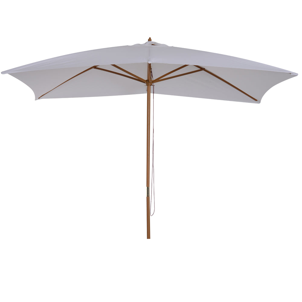 Parasol droit rectangulaire Parasol de jardin grande taille grande taille dim. 3L x 2l x 2,5H m blanc