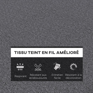 Lot de 2 Matelas pour Chaise Longue transat Bain de Soleil avec Sangles d'attache pour Jardin dim. 190,5L x 58,4l x 7H cm Gris