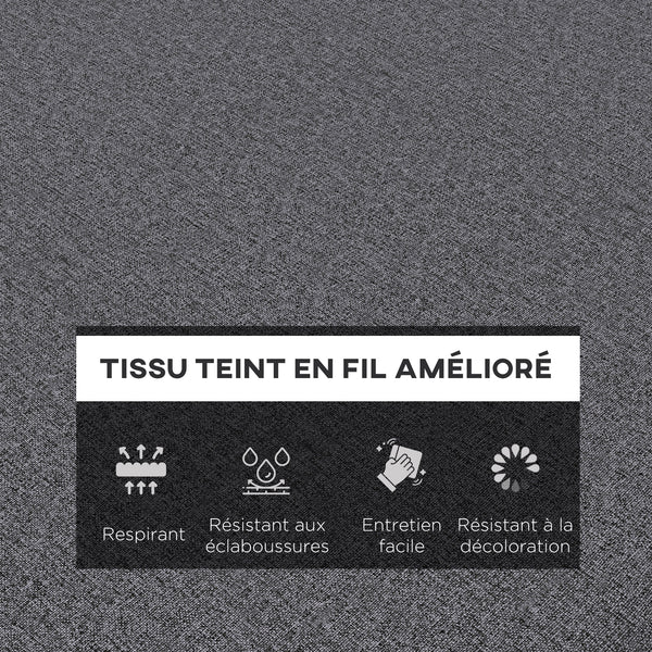 Lot de 2 Matelas pour Chaise Longue transat Bain de Soleil avec Sangles d'attache pour Jardin dim. 190,5L x 58,4l x 7H cm Gris