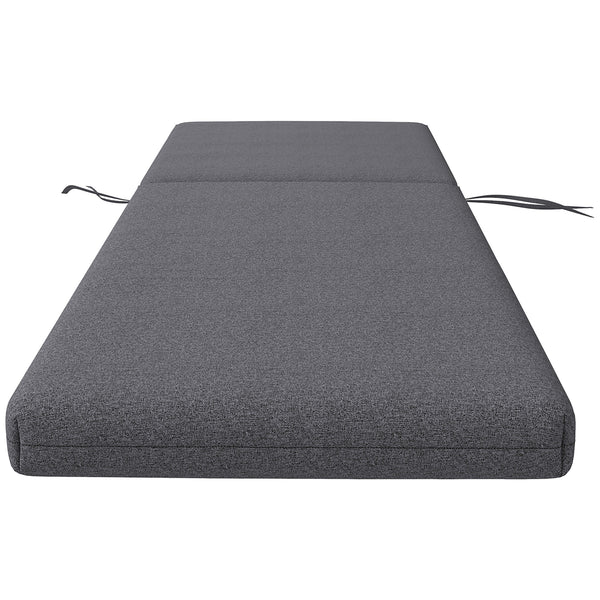 Lot de 2 Matelas pour Chaise Longue transat Bain de Soleil avec Sangles d'attache pour Jardin dim. 190,5L x 58,4l x 7H cm Gris