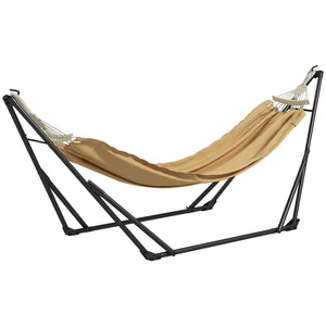 Support avec hamac pliable en acier, support 2 en 1 pour hamac ou chaise suspendue, sac de transport inclus, dim. 263L x 89l x 100H cm