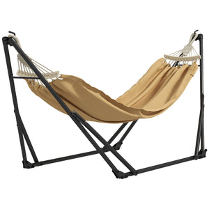 Support avec hamac pliable en acier, support 2 en 1 pour hamac ou chaise suspendue, sac de transport inclus, dim. 263L x 89l x 100H cm