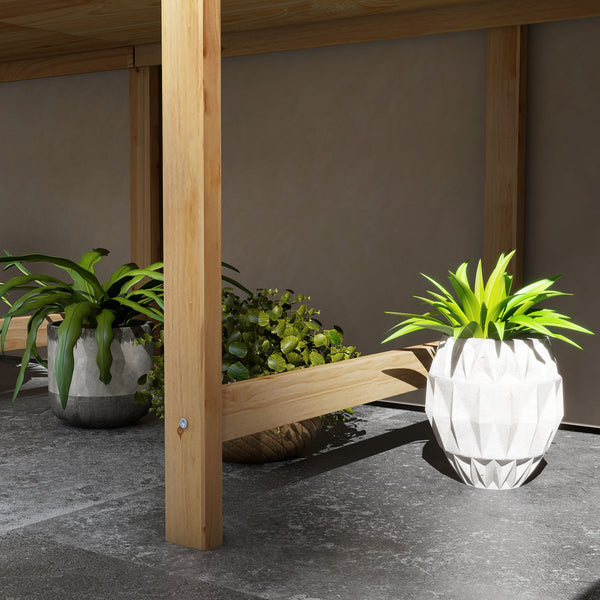 Jardinière sur Pieds Potager surélevé, Inserts d'irrigation + Feutre de Drainage Inclus Bois Sapin pré-huilé, dim. 225L x 55l x 80H cm