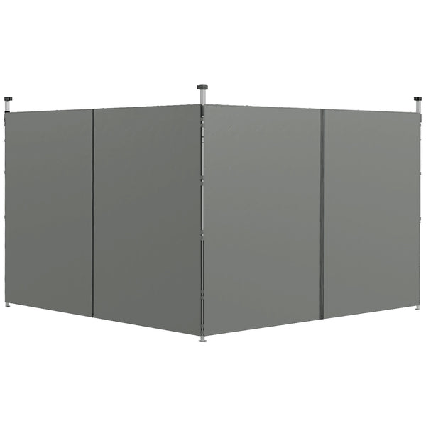Parois latérales de Rechange Barnum panneaux latérals pour tonnelle 3 x 3 ou 3 x 6 m 2 pièces gris foncé