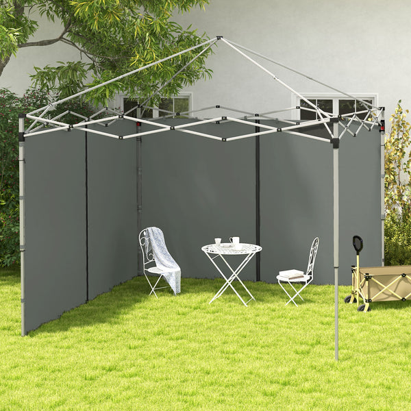 Parois latérales de Rechange Barnum panneaux latérals pour tonnelle 3 x 3 ou 3 x 6 m 2 pièces gris foncé