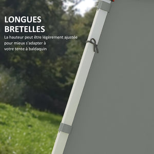 Parois latérales de Rechange Barnum panneaux latérals pour tonnelle 3 x 3 ou 3 x 6 m 2 pièces gris foncé