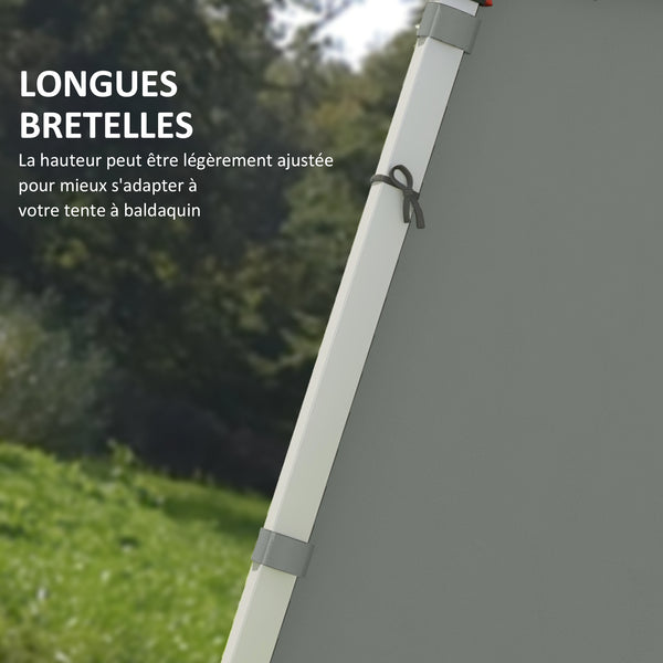 Parois latérales de Rechange Barnum panneaux latérals pour tonnelle 3 x 3 ou 3 x 6 m 2 pièces gris foncé