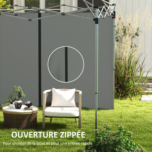 Parois latérales de Rechange Barnum panneaux latérals pour tonnelle 3 x 3 ou 3 x 6 m 2 pièces gris foncé