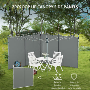 Parois latérales de Rechange Barnum panneaux latérals pour tonnelle 3 x 3 ou 3 x 6 m 2 pièces gris foncé