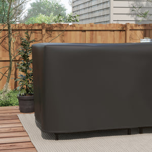 Housse de Protection Étanche Housse Salon de Jardin d'angle 420D Oxford Tissu Bâche Extérieur Imperméable anti-UV 250L x 250l x 79H cm, Noir