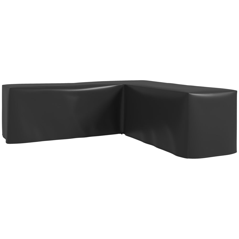 Housse de Protection Étanche Housse Salon de Jardin d'angle 420D Oxford Tissu Bâche Extérieur Imperméable anti-UV 250L x 250l x 79H cm, Noir