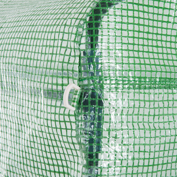 Serre de Jardin Tunnel serre d'hivernage Surface Sol 4,5 m² dim. 3L x 1,5l x 2H m châssis Tubulaire renforcé Porte zippée 2 fenêtres enroulables Vert