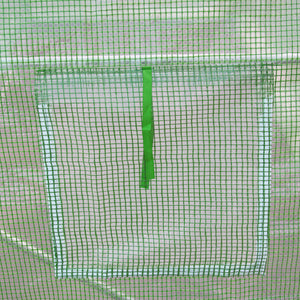 Serre de Jardin Tunnel serre d'hivernage Surface Sol 4,5 m² dim. 3L x 1,5l x 2H m châssis Tubulaire renforcé Porte zippée 2 fenêtres enroulables Vert