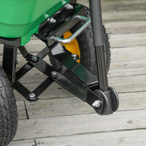 Chariot de Jardin à Main Benne basculante 75° 75L Charge Max. 200 Kg 4 Roues pneumatiques Acier PP Jaune Vert