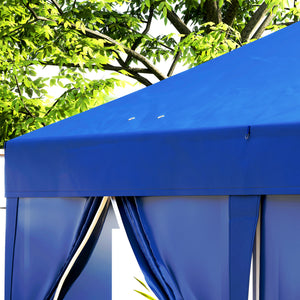 Tonnelle de jardin exterieur tonnelle pliante 3 x 6 m pop-up avec 6 parois latérales, trous de drainage, sac de transport inclus, barnum pliant pour camping festival mariage, bleu