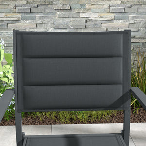 Ensemble de 4 chaises de jardin empilables en aluminium et textilène avec accoudoirs, lot de 4 pièces pour extérieur, gris