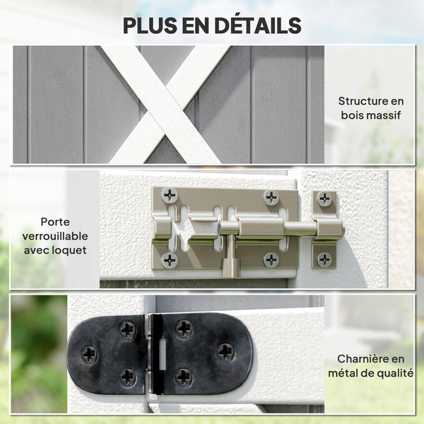 Armoire abri de Jardin Remise pour Outils Bois de Sapin pré-huilé Toit bitumé incliné - Grande Porte verrouillable loquet - 2 étagères - dim. 75L x 56l x 115H cm