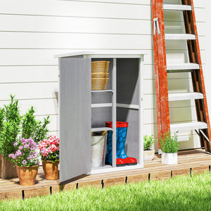 Armoire abri de Jardin Remise pour Outils Bois de Sapin pré-huilé Toit bitumé incliné - Grande Porte verrouillable loquet - 2 étagères - dim. 75L x 56l x 115H cm