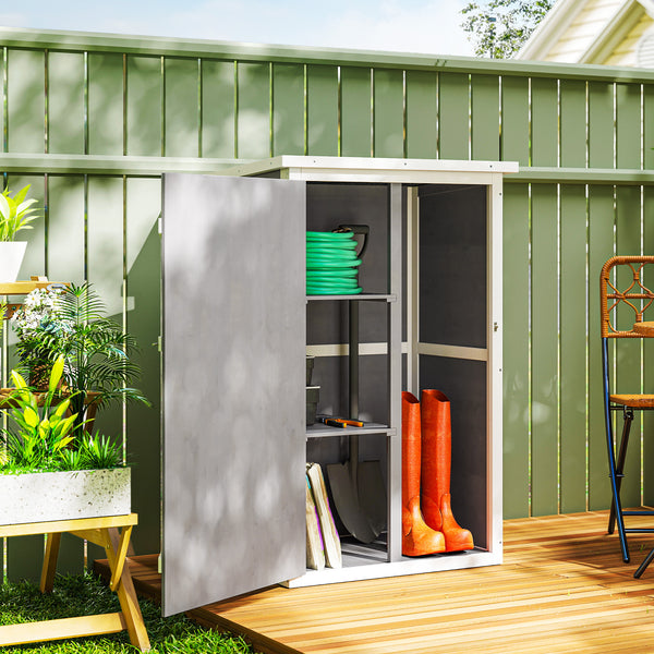 Armoire abri de Jardin Remise pour Outils Bois de Sapin pré-huilé Toit bitumé incliné - Grande Porte verrouillable loquet - 2 étagères - dim. 75L x 56l x 115H cm