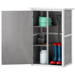 Armoire abri de Jardin Remise pour Outils Bois de Sapin pré-huilé Toit bitumé incliné - Grande Porte verrouillable loquet - 2 étagères - dim. 75L x 56l x 115H cm
