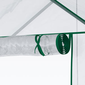 Serre de jardin avec étagères 3 niveaux, serre de balcon, bâche renforcée, châssis en acier, porte zippée enroulable, pour légumes plantes fleurs, intérieur et extérieur, 142x73x195cm, vert