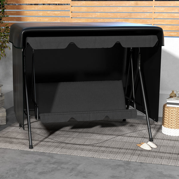 Housse de Protection balancelle de Jardin bâche étanche dim. 2,15L x 1,55l x 1,5H m PE Noir