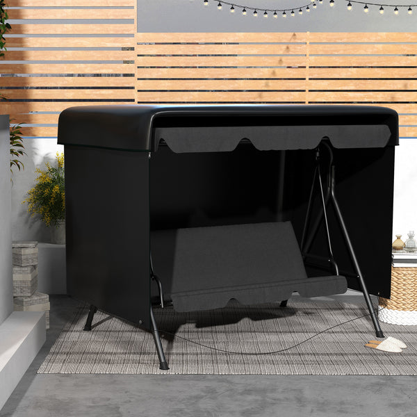 Housse de Protection balancelle de Jardin bâche étanche dim. 2,15L x 1,55l x 1,5H m PE Noir