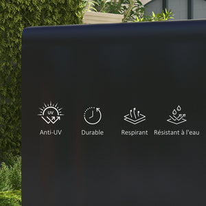Housse de Protection balancelle de Jardin bâche étanche dim. 2,15L x 1,55l x 1,5H m PE Noir
