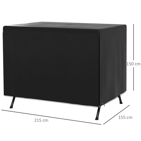 Housse de Protection balancelle de Jardin bâche étanche dim. 2,15L x 1,55l x 1,5H m PE Noir