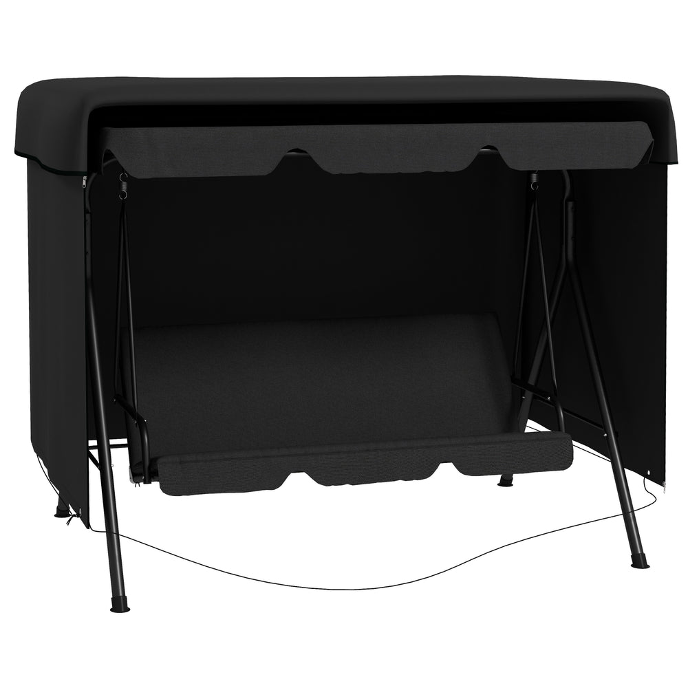 Housse de Protection balancelle de Jardin bâche étanche dim. 2,15L x 1,55l x 1,5H m PE Noir