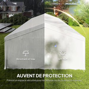 Tente de réception 5x10m, barnum 5 compartiments, protection UV 40+ et structure renforcée en acier galvanisé - tonnelle de jardin, chapiteau 10 parois amovibles pour fête et mariage, blanc