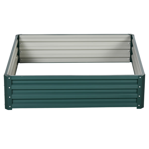 Carré potager de jardin 120 x 120 x 30 cm acier galvanisée vert foncé