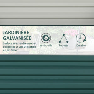 Carré potager de jardin 120 x 120 x 30 cm acier galvanisée vert foncé