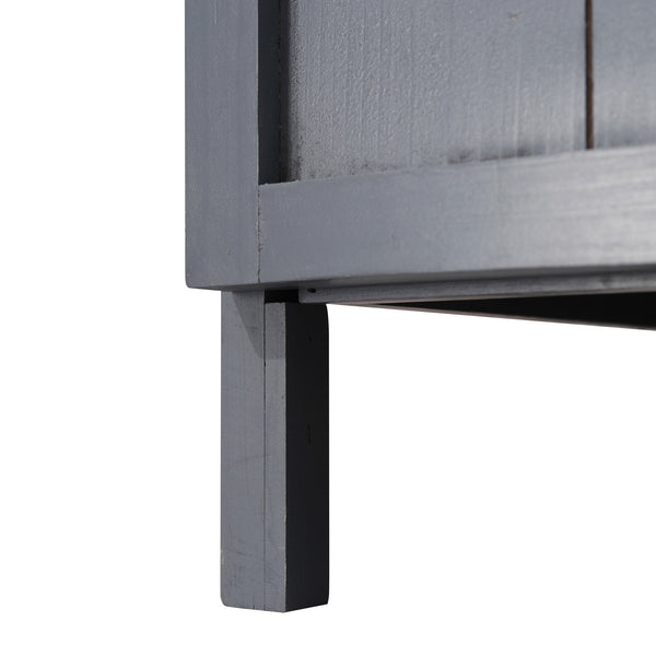 Armoire de rangement de jardin sur pied, table de rempotage 2 en 1 double porte, étagère, plateau métal galvanisé - gris
