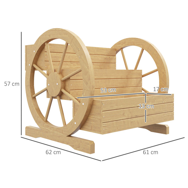 Jardinière sur Pieds carré Potager 3 étages Style Rustique Chic avec 2 roues Charrette Bois Sapin, trous de drainage, dim. 62L x 61l x 57H cm Bois naturel