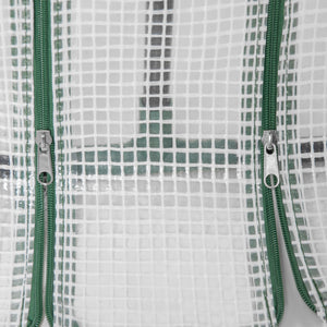 Mini Serre de Jardin mini serre tunnel 180L x 90l x 90H cm toit pointu Acier PE Haute densité 140 g/m² Anti-UV 2 fenêtres avec Zip enroulables Blanc