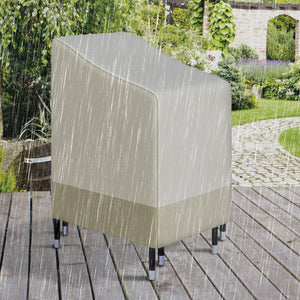 Housse de Protection chaises de Jardin empilables bâche étanche 90L x 70l x 115H cm Oxford Haute densité 600D Beige café