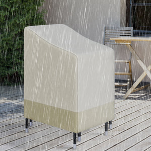 Housse de Protection chaises de Jardin empilables bâche étanche 90L x 70l x 115H cm Oxford Haute densité 600D Beige café