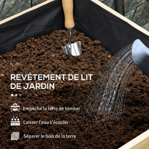 Jardinière sur Pieds Potager surélevé, Inserts d'irrigation + Feutre de Drainage Inclus Bois Sapin pré-huilé, dim. 225L x 55l x 80H cm