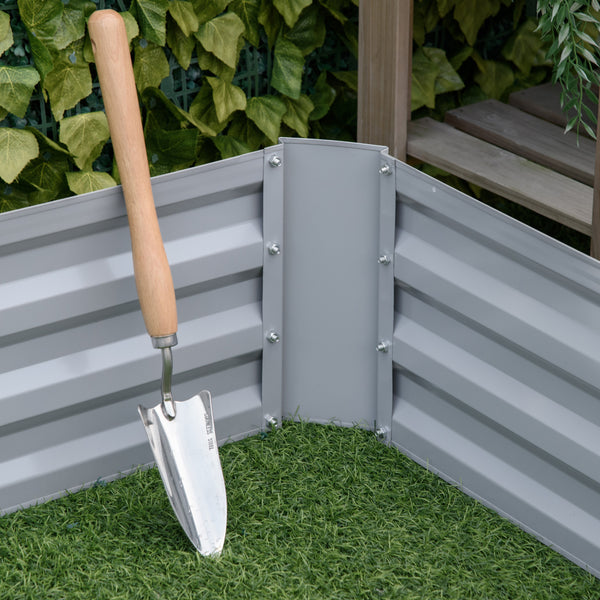 Lot de 2 carré potager de jardin dim. 100L x 100l x 30H cm - tôle d'acier ondulée gris