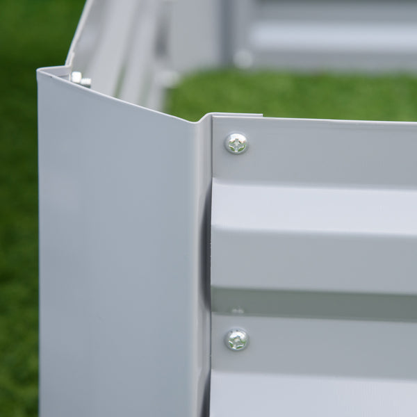 Lot de 2 carré potager de jardin dim. 100L x 100l x 30H cm - tôle d'acier ondulée gris