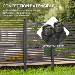 Panneau clotûre de jardin brise vue en métal extérieur avec pieds ou piquets à planter, modulaire, 93L x 22l x 150H cm