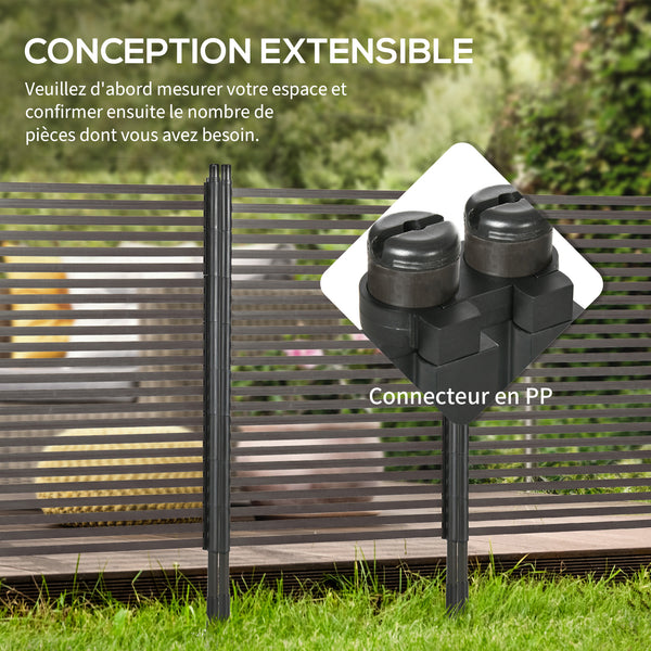 Panneau clotûre de jardin brise vue en métal extérieur avec pieds ou piquets à planter, modulaire, 93L x 22l x 150H cm