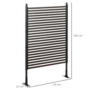 Panneau clotûre de jardin brise vue en métal extérieur avec pieds ou piquets à planter, modulaire, 93L x 22l x 150H cm