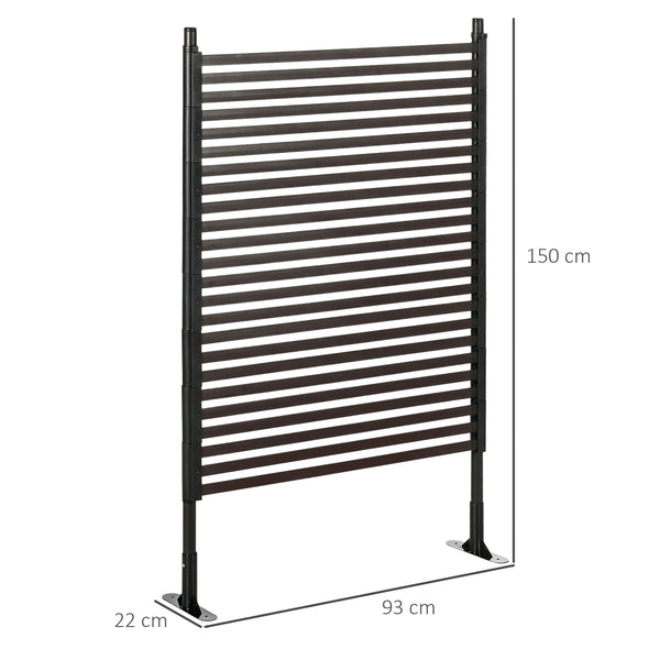 Panneau clotûre de jardin brise vue en métal extérieur avec pieds ou piquets à planter, modulaire, 93L x 22l x 150H cm