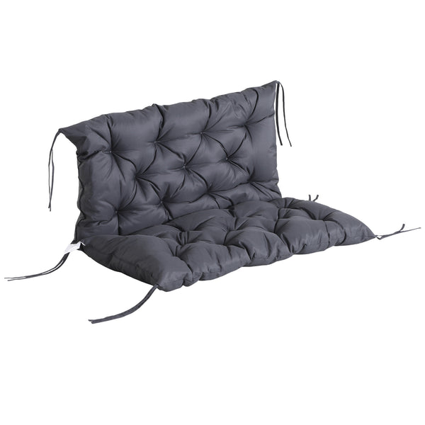 Coussin de banc matelas assise dossier pour banc de jardin coussin balancelle canapé 3 places grand confort 100 x 98 x 8 cm gris