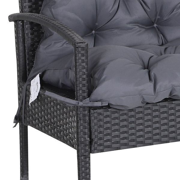 Coussin de banc matelas assise dossier pour banc de jardin coussin balancelle canapé 3 places grand confort 100 x 98 x 8 cm gris