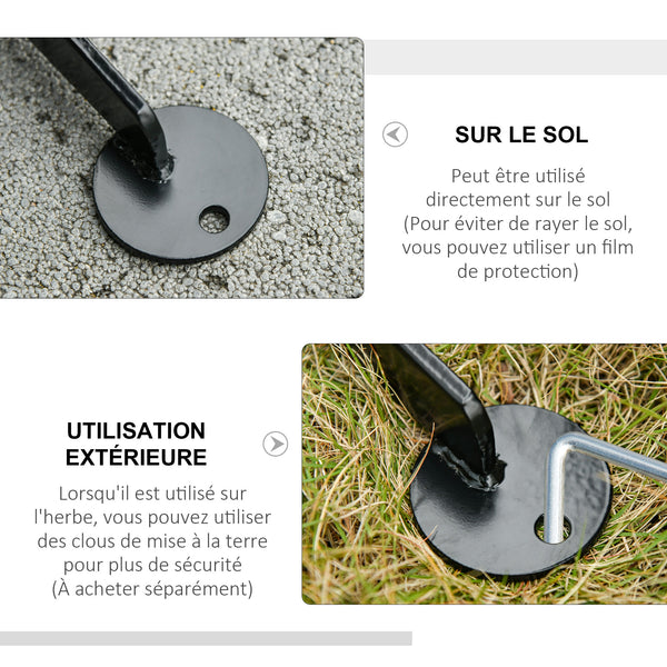 Support de fauteuil suspendu, support chaise suspendue, base en X, cadre en C, boucle à ressort inclus, cadre en métal robuste, charge max.120 kg, 114 x 80 x 208 cm, noir