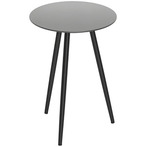 Petite table basse ronde, table d'appoint, plateau en verre trempé, pieds effilés, cadre en acier, table de jardin pour balcon, jardin, terrasse, salon, noir